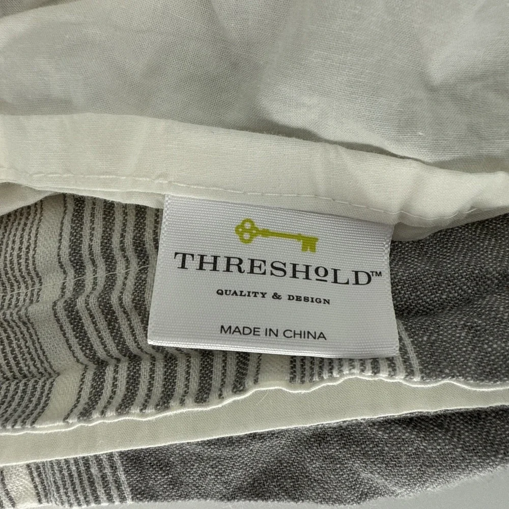 Target Threshold Pair‎ Gray Standard Pillow Shams Linen Cotton Blend Full/Queen